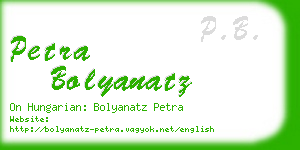 petra bolyanatz business card